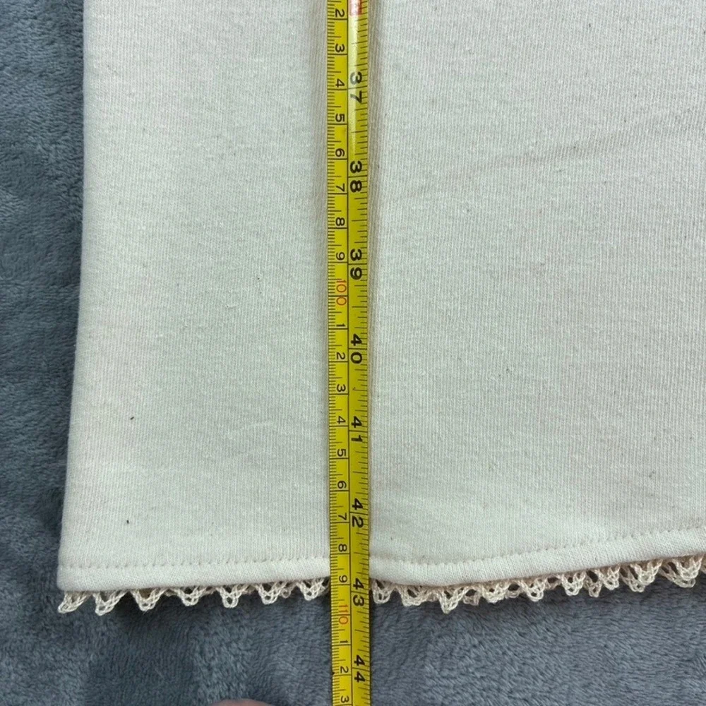 New EcoSport Organic Cotton Baby Receiving Blanket Cream Crochet Lace Trim